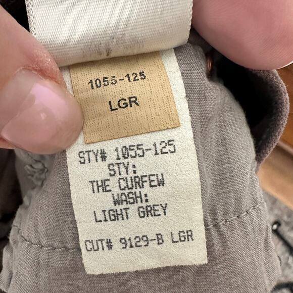 Mother The Curfew Wide Leg Corduroy Pants/Jeans Light Grey/Brown Size 29 - Picture 3 of 11